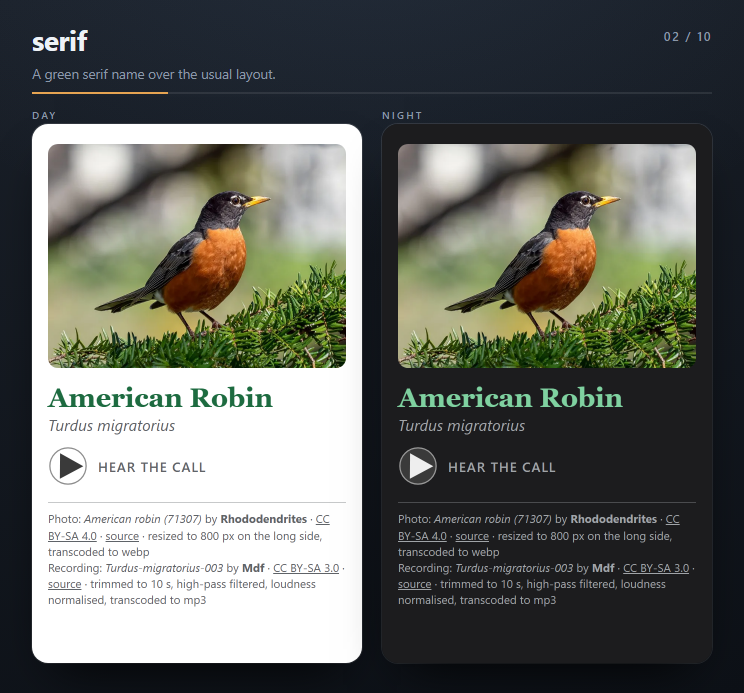The serif theme