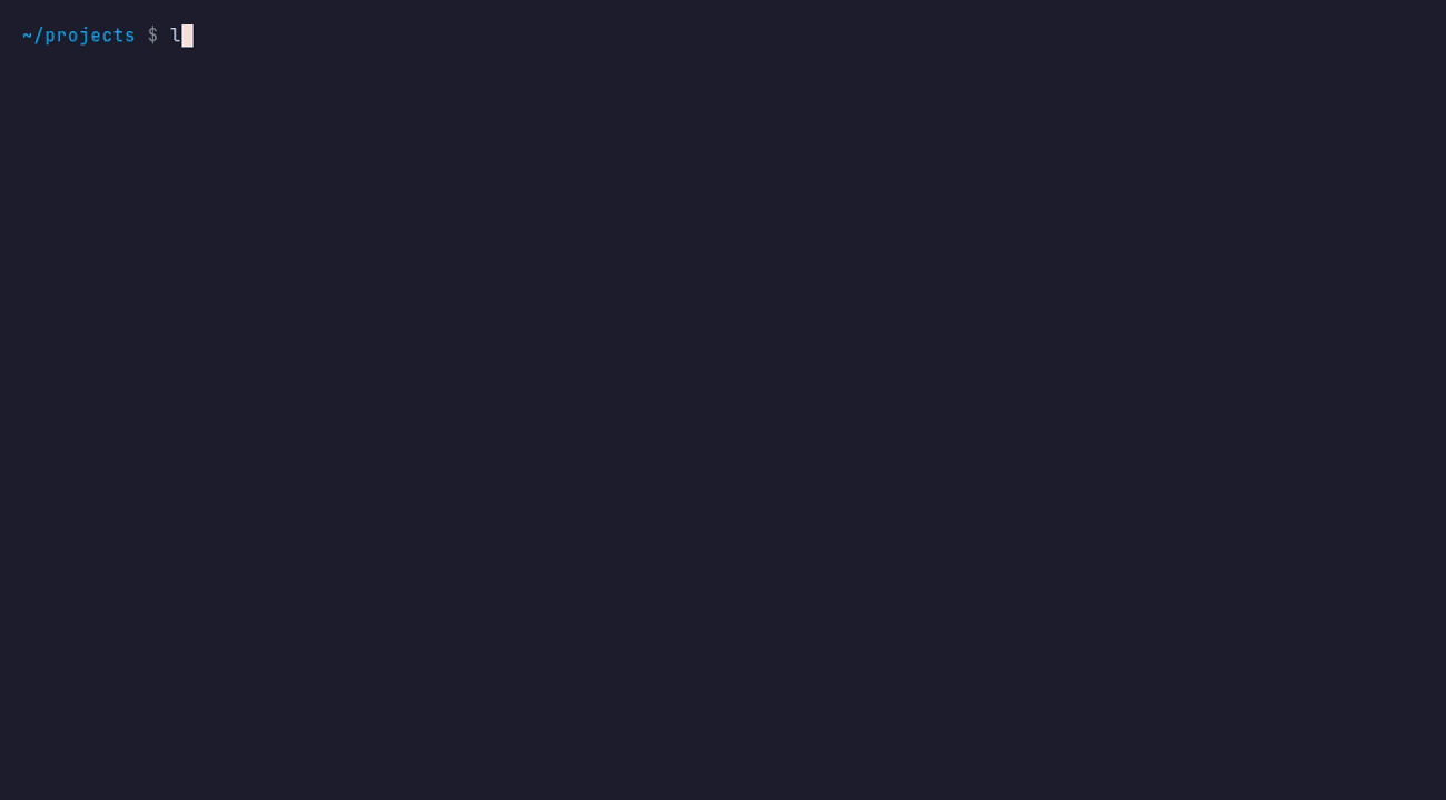 las dashboard and a README that lies, in a real terminal