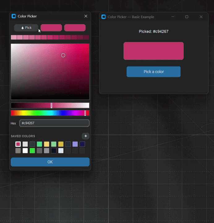 Color picker in action