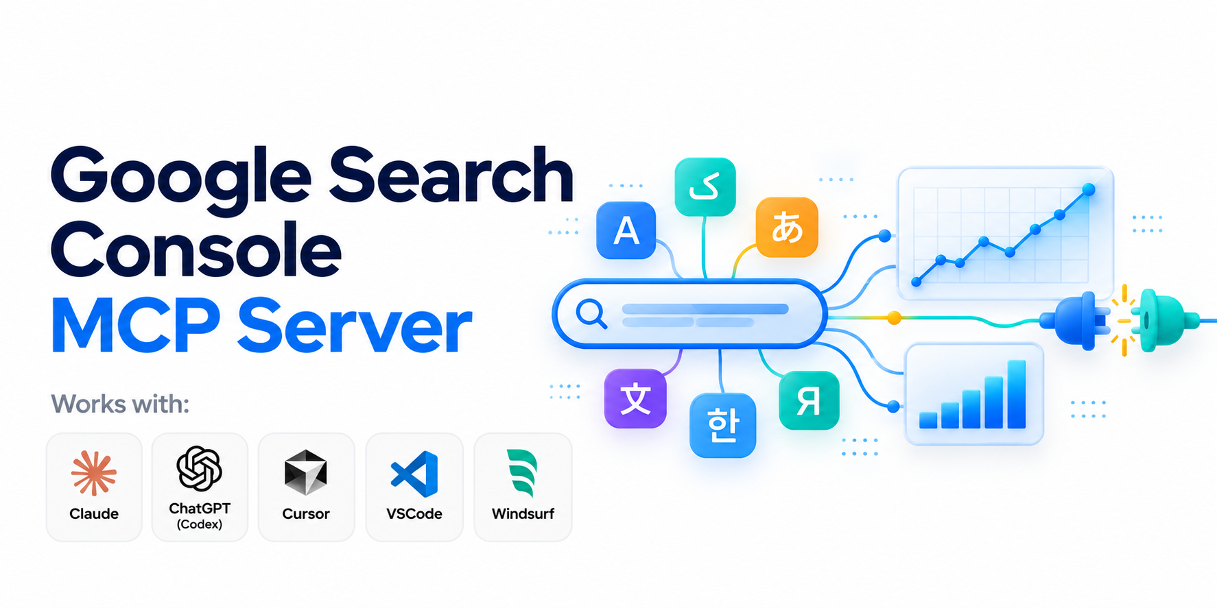 Google Search Console MCP Server — works with Claude, ChatGPT Codex, Cursor, VS Code and Windsurf