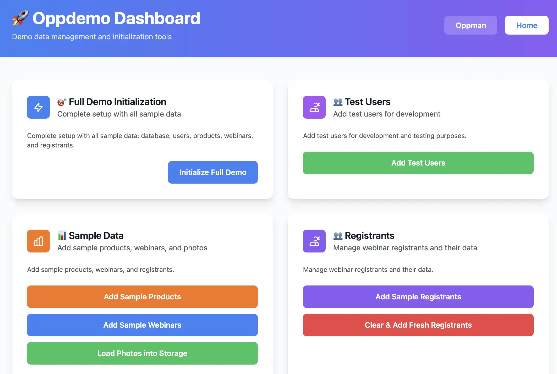 oppdemo dashboard