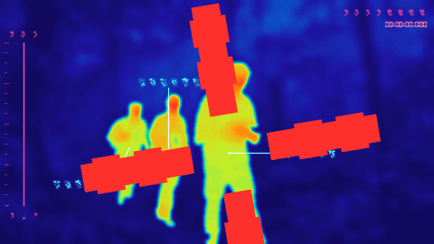 Square + graduated cross animated target
