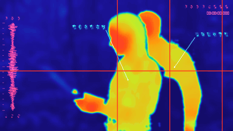 Frame-box reticle with horizontal and vertical screen axes