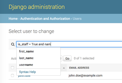 DjangoQL auto-completion example