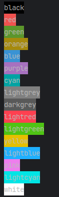 Background colors with dark PyCharm theme