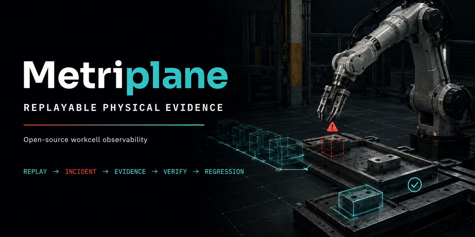 Metriplane — replayable physical evidence for workcells