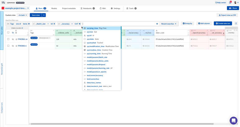 compare, search, filter