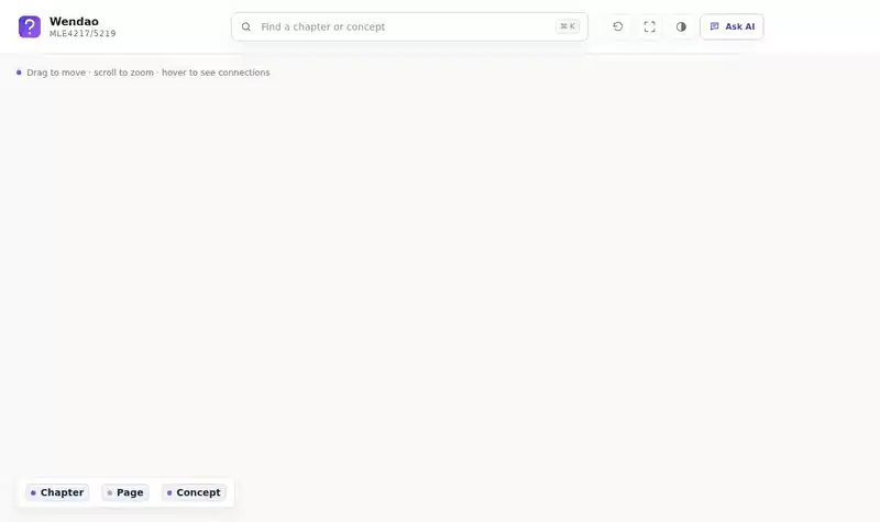 Screen recording: hovering and dragging nodes in the Wendao knowledge graph, searching for a concept and reading its introduction, filtering with the legend, and switching to dark mode and The Economist style