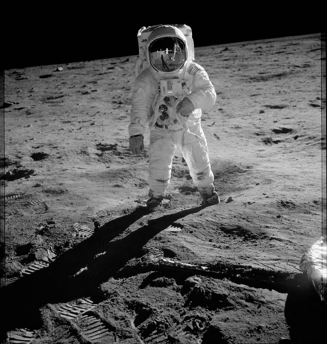 Astronaut on the moon, real photography, original image