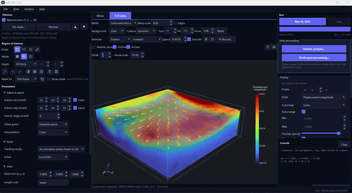 Hydrogel indentation: frames animation with smooth deformation