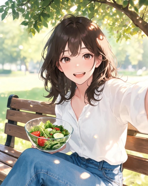in the park at lunchtime