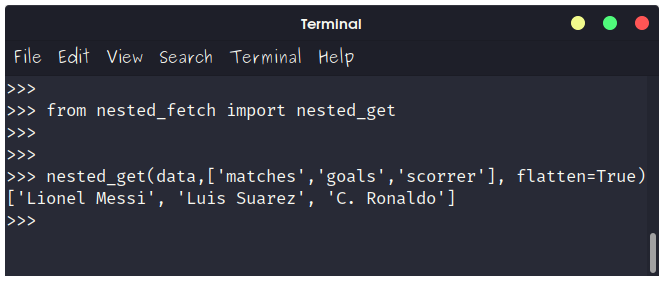 NestedFetch code