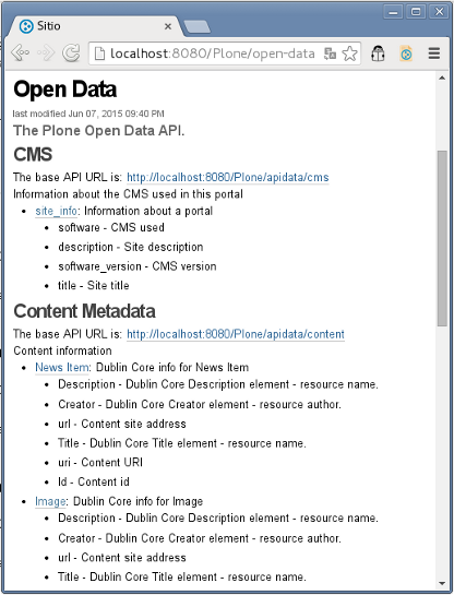 The Plone Open Data API.