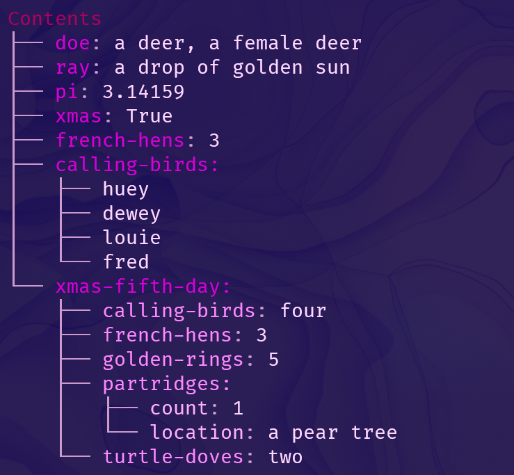 YAML file displayed