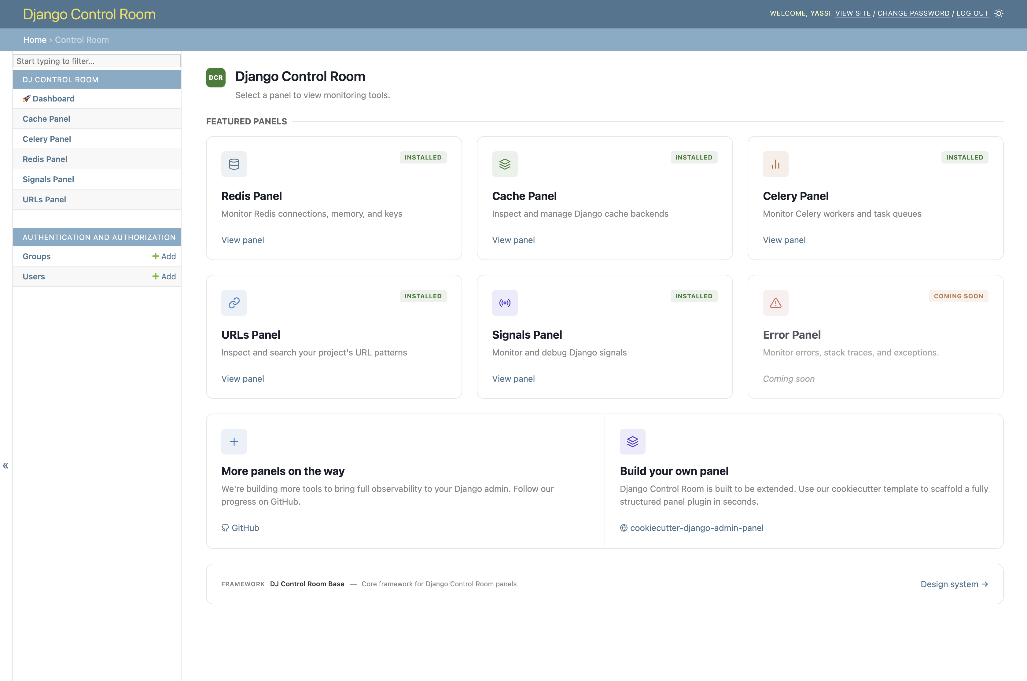 Django Control Room Dashboard