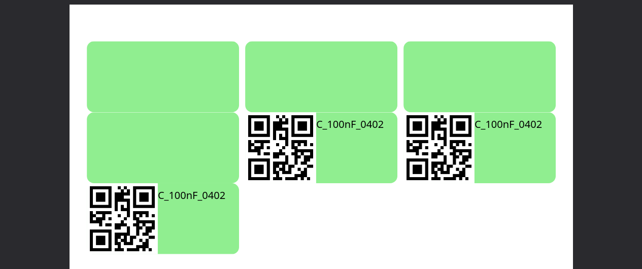 Labels with lightgreen fill colo 