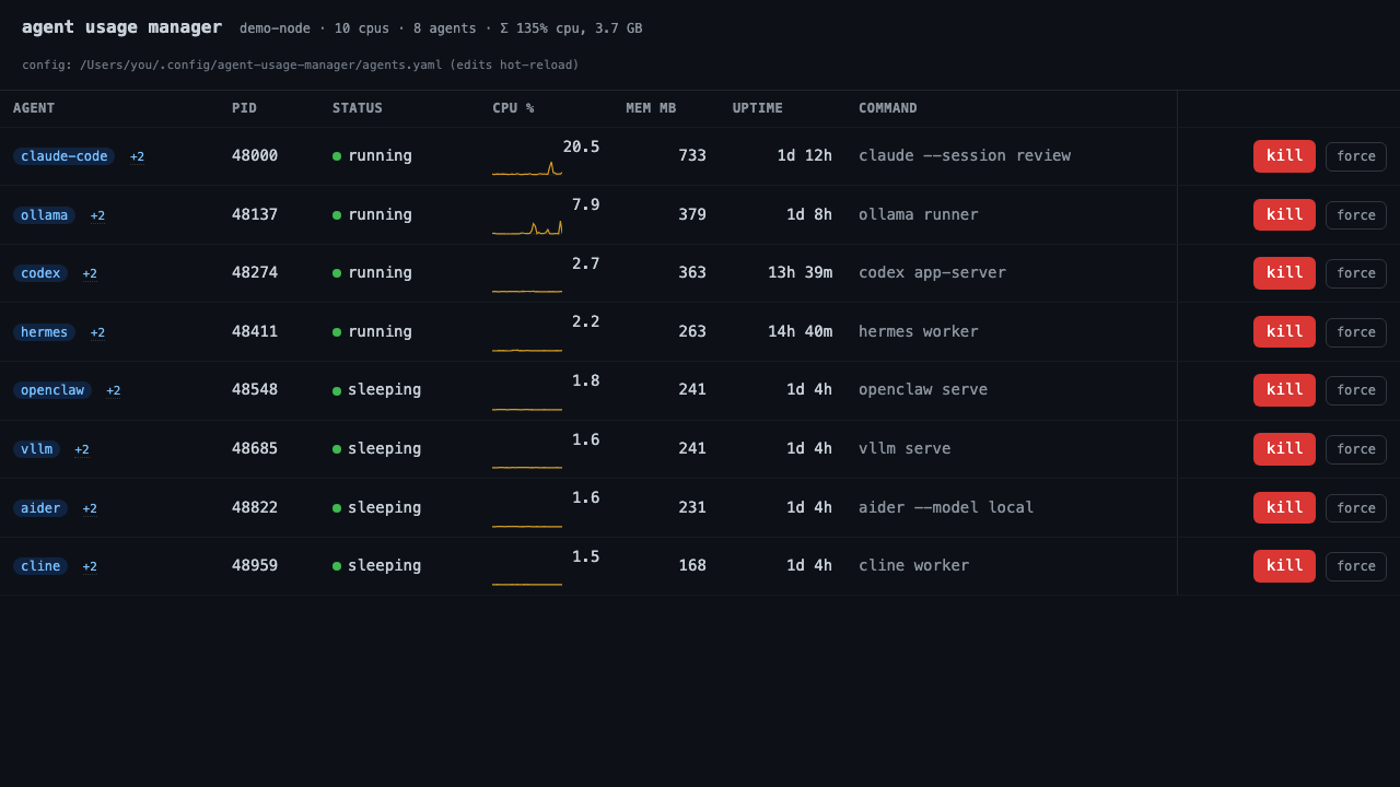 agent-usage-manager dashboard