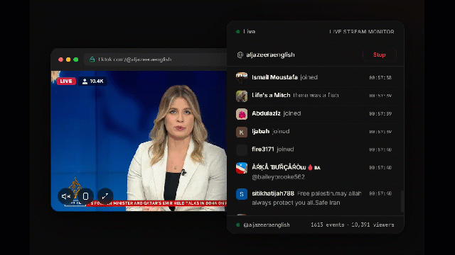 TikTok Live API Demo — real-time chat, gifts, and viewer events