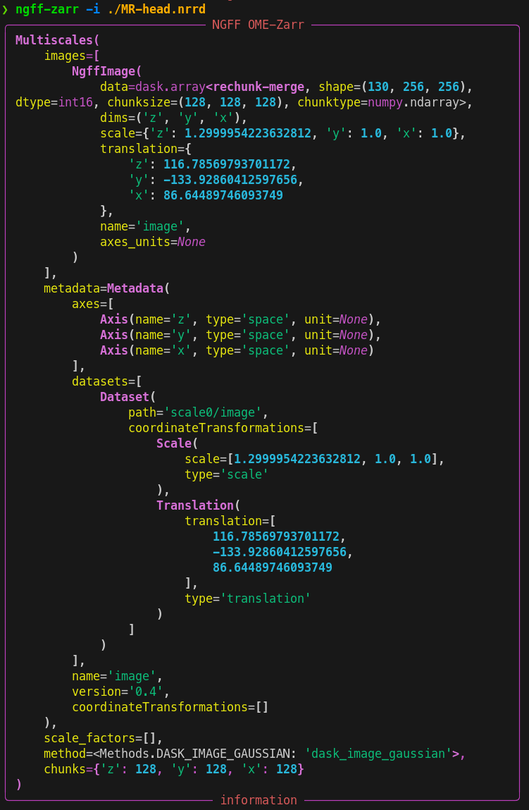 ngff-zarr information