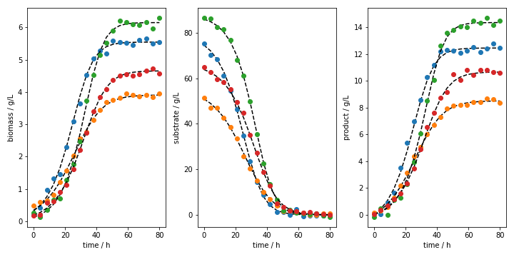 Fig 1. Example several runs in batch operation mode (batch1 example).