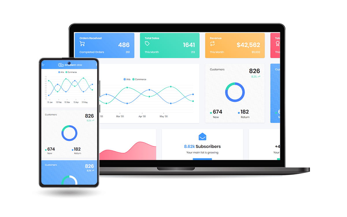 Django Gradient Able - Modern template for Django Admin Section crafted on top of a modern Bootstrap Design.