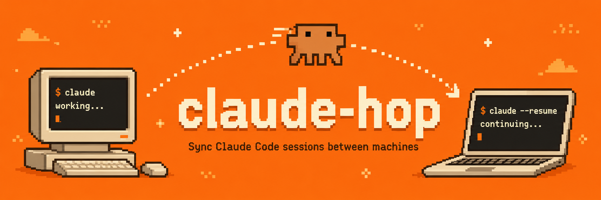 claude-hop — sync Claude Code sessions between machines
