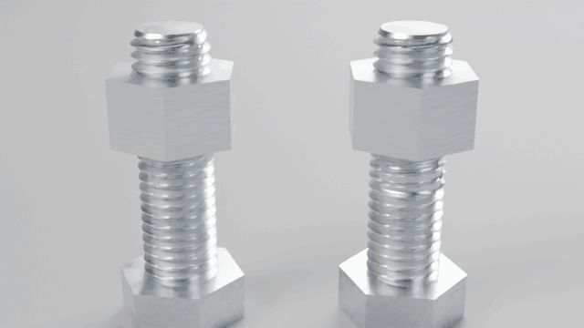 The same nut driven onto a sound M12 screw and onto one with crushed threads