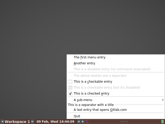 sample menu 1