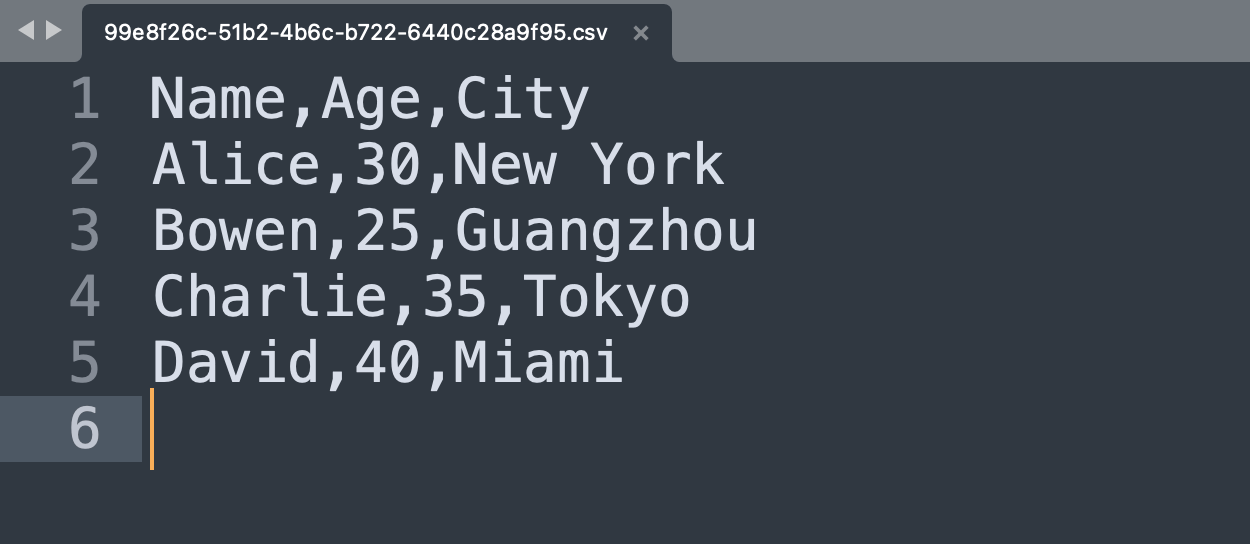 CSV Example