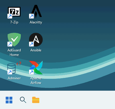 Icons moving with the built-in glitch effect