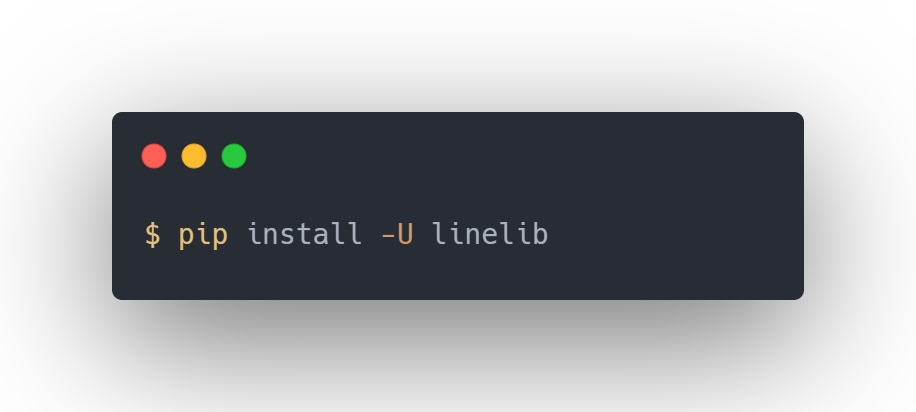 pip install -U linelib