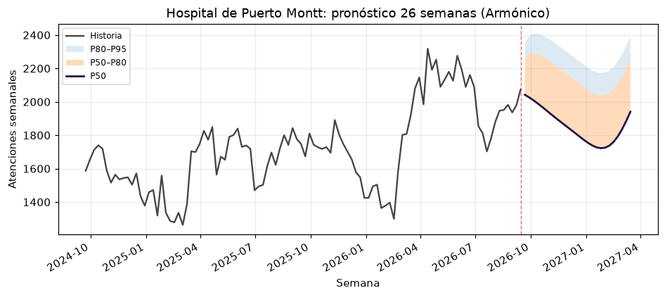 Pronóstico a 26 semanas, Hospital de Puerto Montt