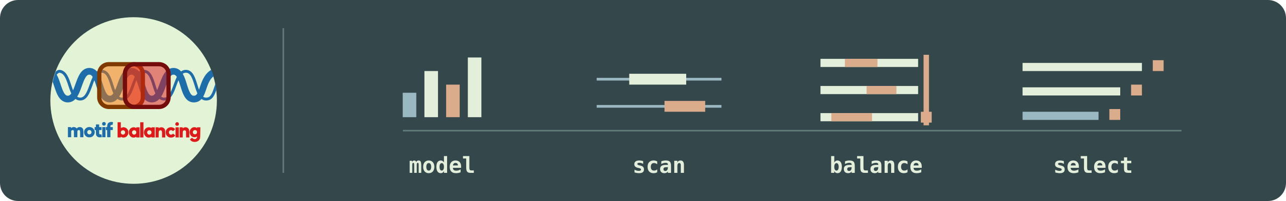 Motif Balance: model, scan, balance, select
