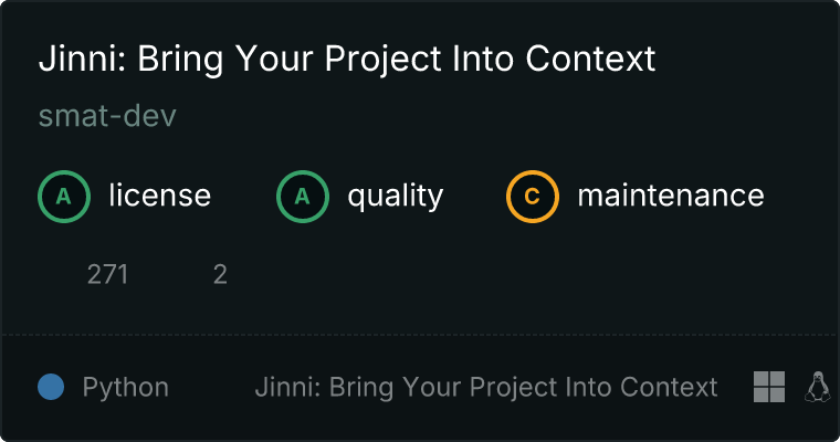 Jinni: Bring Your Project Into Context MCP server