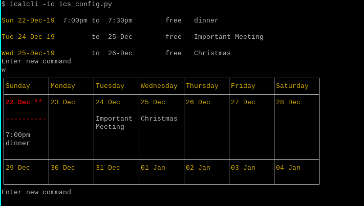 Agenda and Week Views