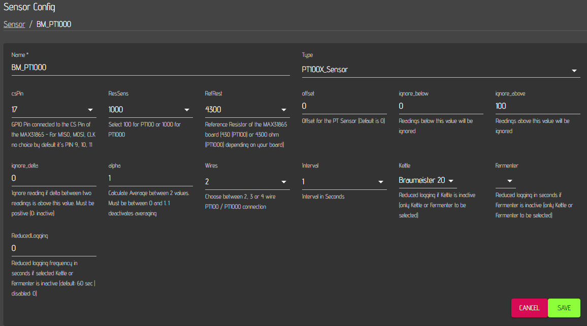 Sensor Configuration