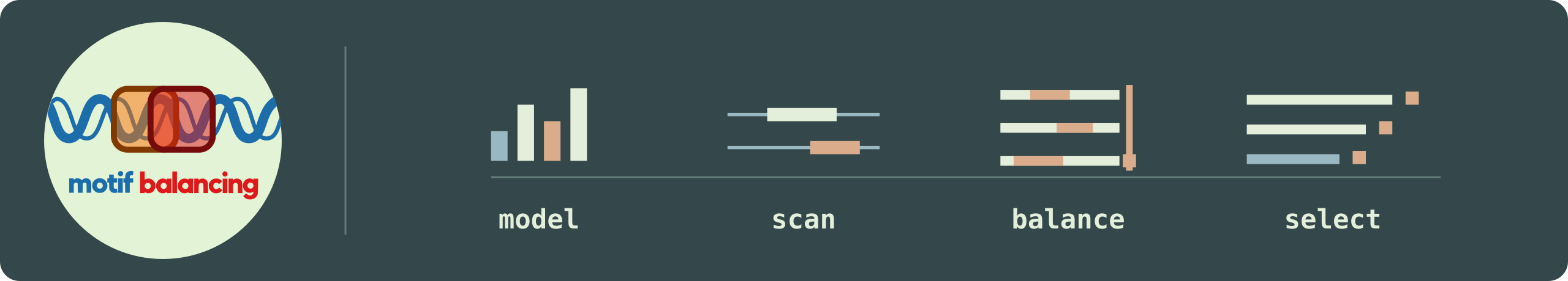 Motif Balance: model, scan, balance, select