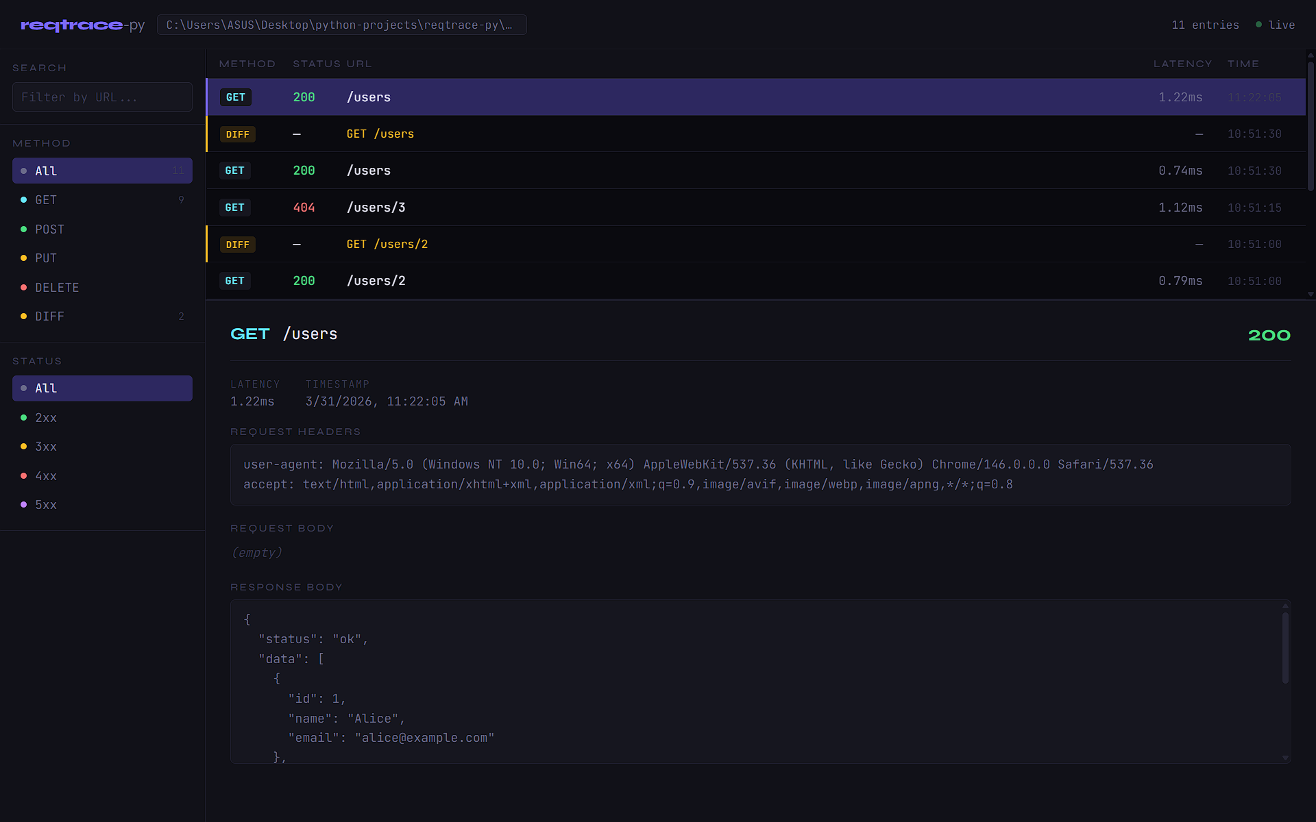 reqtrace-py Web UI Viewer