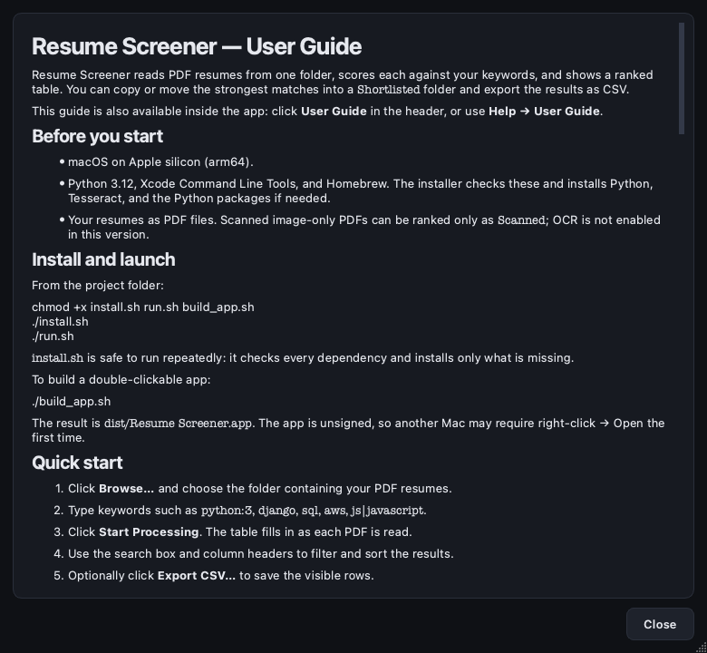 In-app user guide