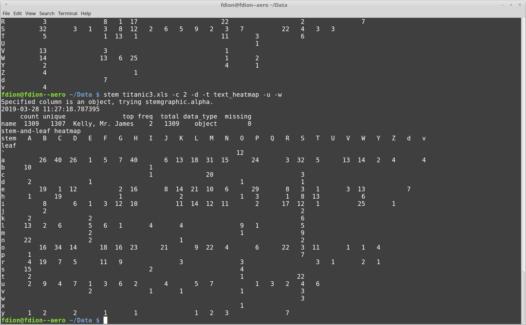 text heatmap example