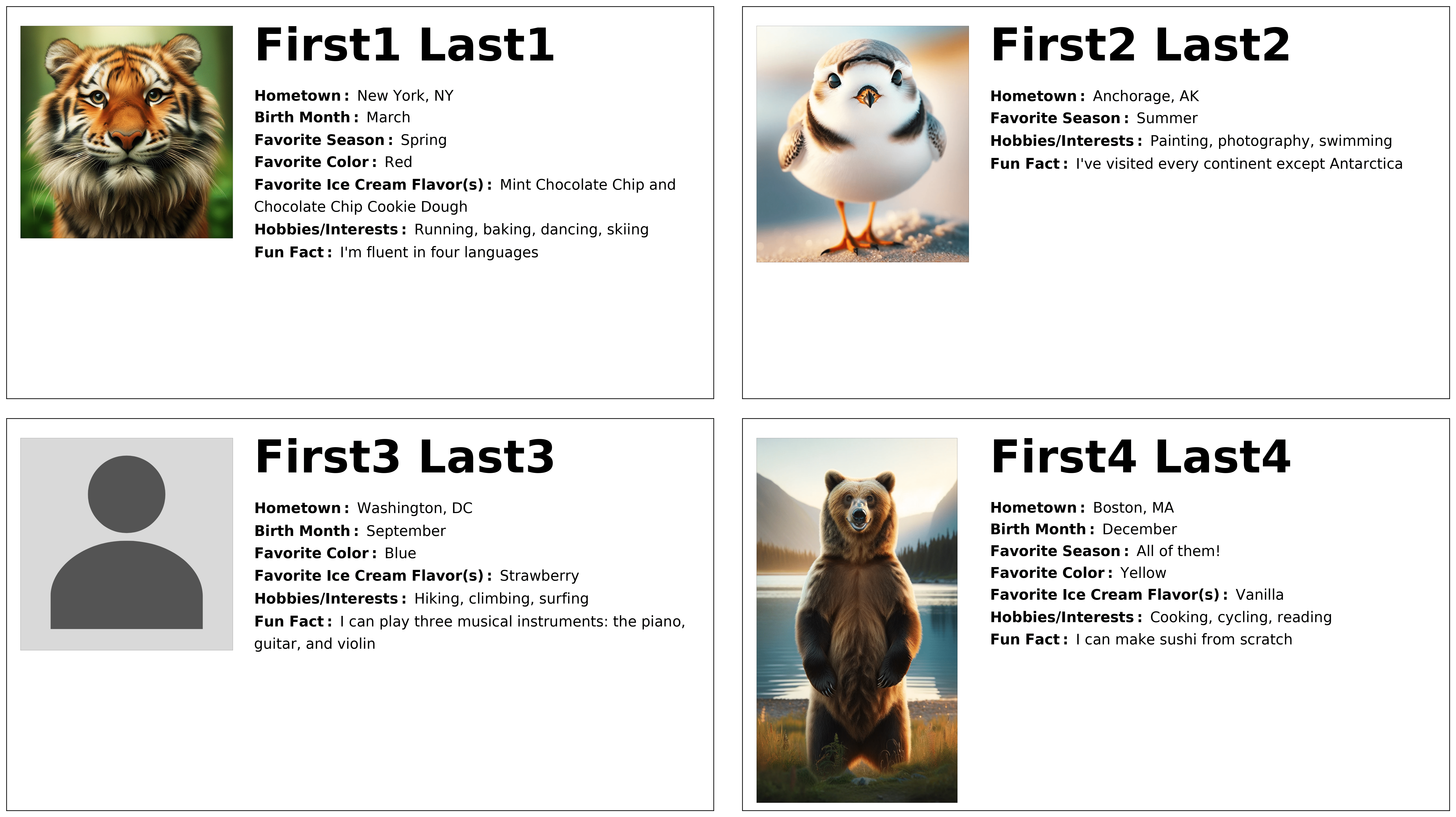 An example of one page of output in the PDF