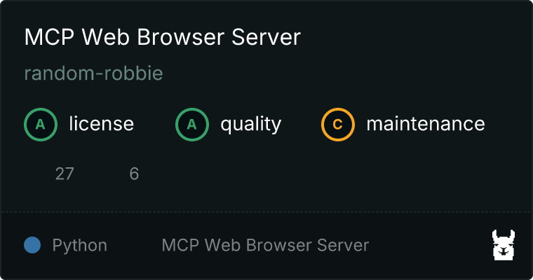 Web Browser Server MCP server