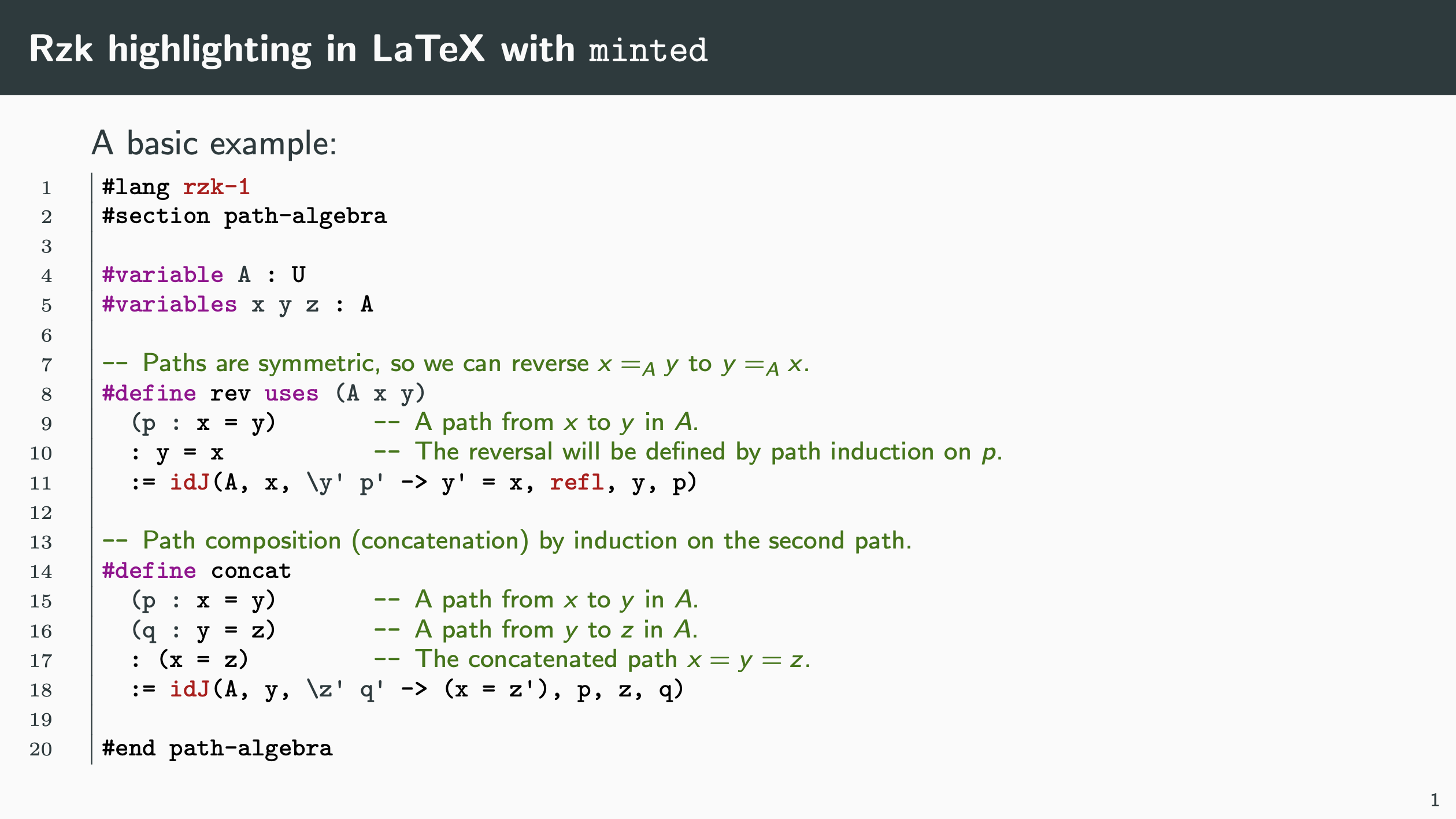 Rendering rzk code in LaTeX (demo).