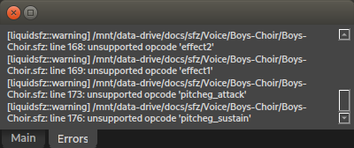 Errors tab