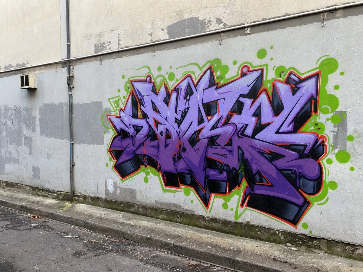 Graffiti painted on a city wall