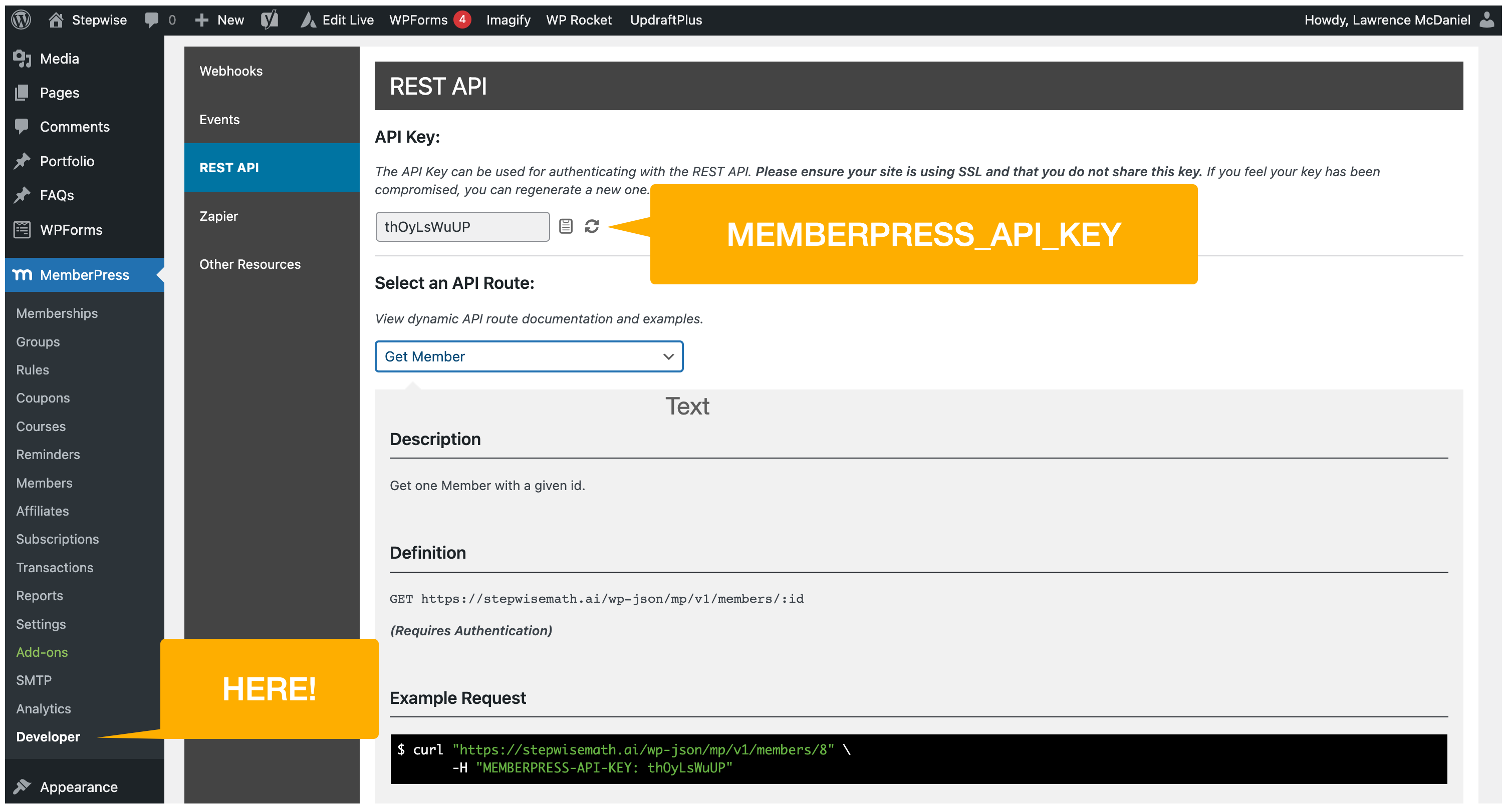 memberpress API Key
