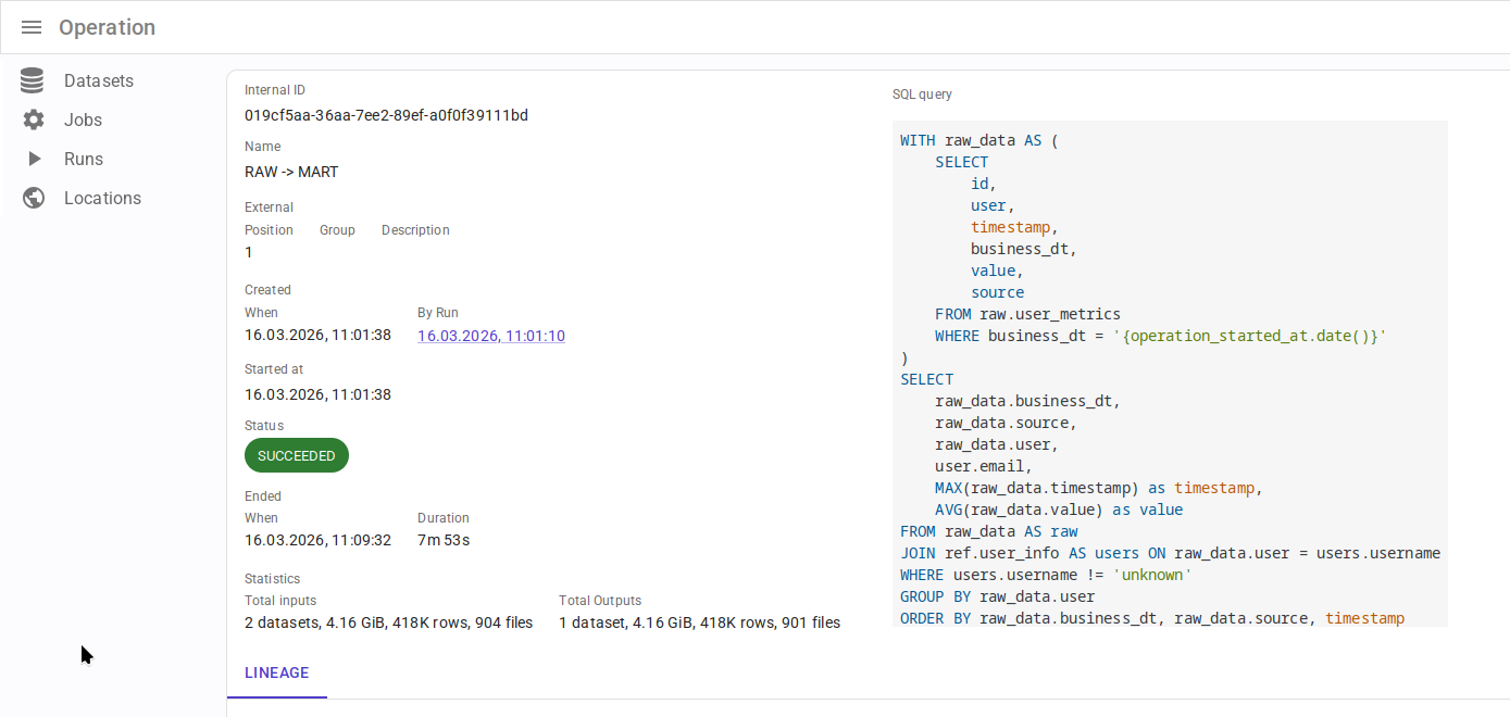 Spark command details