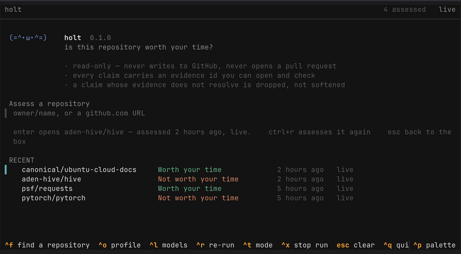 Holt terminal interface