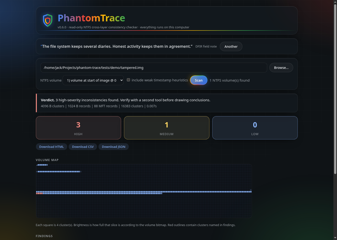 PhantomTrace GUI