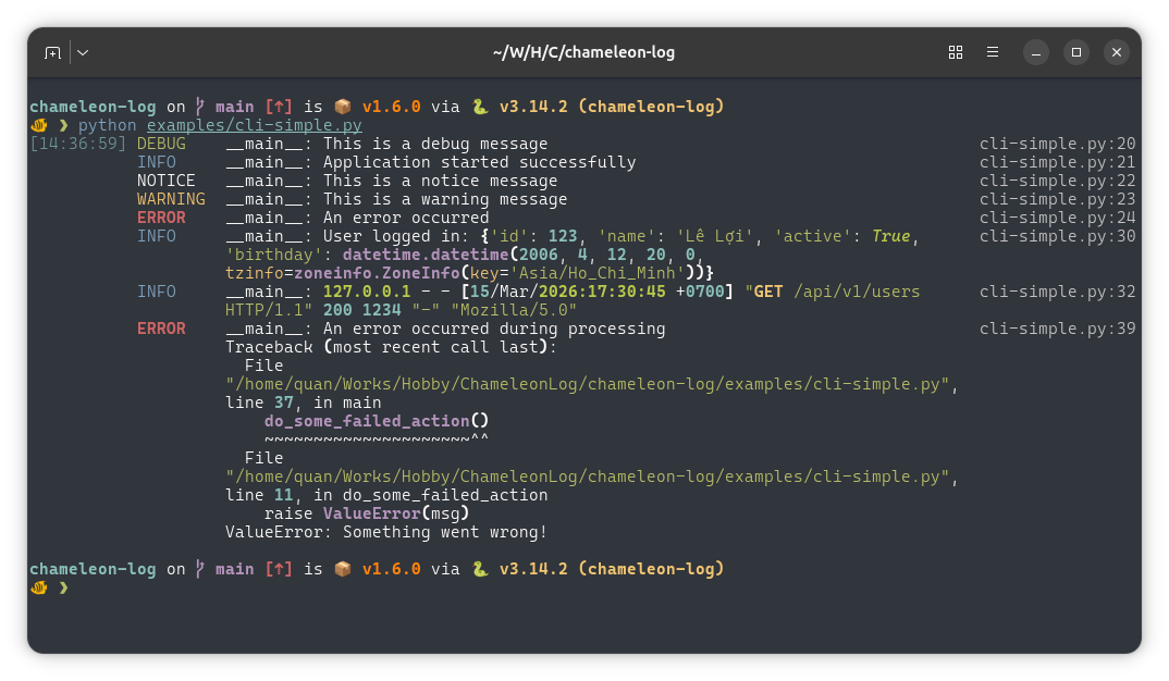 Rich Handler Output